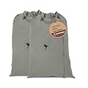 LFH Home Cotton Rich Large Laundry Bag with Handle, Heavy Duty Drawstring Closure Washable Laundry Bags, School Travel, Home, Hotel, College Dorm, Organizer Sack, Toys Clothes 28x40 (Pack 2)-Grey