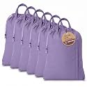 LFH Home Cotton Rich Large Premium Canvas Laundry Bag, Heavy Duty Washable Laundry Hamper with Drawstring &amp; Handles, Multi-Use Clothes Storage for Home, Travel &amp; College 28"x36" (Pack of 6) - Lavender