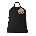 LFH Home Large Premium 1pack Cotton Rich Canvas Laundry Bag with Drawstring and Handles Heavy Duty, Multi-Use, and Washable for Home, Travel, College or Storage 28x40-Black