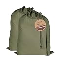 LFH Home Large Premium Cotton Rich Canvas Laundry Bag with Drawstring and Handles Heavy Duty, Multi-Use, and Washable for Home, Travel, College or Storage 28x36 (Pack of 2)-Military Green