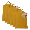 LFH Home Large Premium Cotton Rich Canvas Laundry Bag with Drawstring and Handles Heavy Duty, Multi-Use, and Washable for Home, Travel, College or Storage 24x36 (Pack of 6)-Yellow