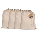 LFH Home Large Premium Cotton Rich Canvas Laundry Bag with Drawstring and Handles Heavy Duty, Multi-Use, and Washable for Home, Travel, College or Storage 20x30 (Pack of 4)-Natural