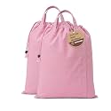 LFH Home Large Premium Cotton Rich Canvas Laundry Bag with Drawstring and Handles Heavy Duty, Multi-Use, Washable for Home, Travel, College or Storage 28x36 (Pack of 2)-Pink