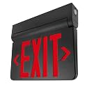 LFI Lights® Swinging LED Exit Sign with Vandal-Proof Hinged Design, UL 924 Listed, Self Testing, Red LED, White, High-Impact Housing, 120-277VAC Hardwired with Battery Backup, Optional Double Face and Knock Out Arrows, LEDSWR