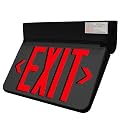 LFI Lights® Swinging LED Exit Sign with Vandal-Proof Hinged Design, UL 924 Listed, Self Testing, Red LED, White, High-Impact Housing, 120-277VAC Hardwired with Battery Backup, Optional Double Face and Knock Out Arrows, LEDSWR