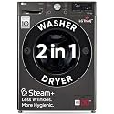 LG 11 Kg (Wash) / 7 Kg (Dry), AI Direct Drive Technology, Steam+ &amp; Wi-Fi Front Load Fully Automatic Washer Dryer (FHD1107STB, Intelligent &amp; Convenient Fabric Care, Wrinkle Care, Black Steel)