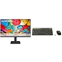 LG 24MS550-B 24 inch IPS FHD (1920x1080) Monitor 100Hz 5ms Reader Mode Tilt/Height Adjustable Stand Built in Speaker Borderless Design + Logitech MK240 Nano Wireless Keyboard and Mouse Combo