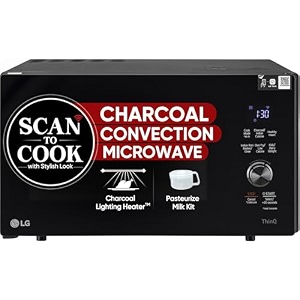 lg 28 l wi-fi enabled charcoal convection healthy microwave oven mjen286ufw black diet fry - 2023 model