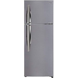 lg 308 l 2 star frost free inverter wi-fi double door refrigerator gl-c322kpzy shiny steel