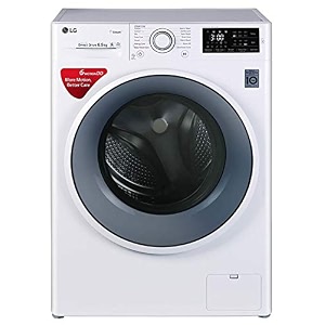 lg 65 kg inverter fully-automatic front loading washing machine fht1065snw blue and white inbuilt heater