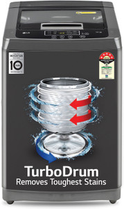 lg 75 kg 5 star with smart inverter technology and turbodrum fully automatic top load washing machine grey