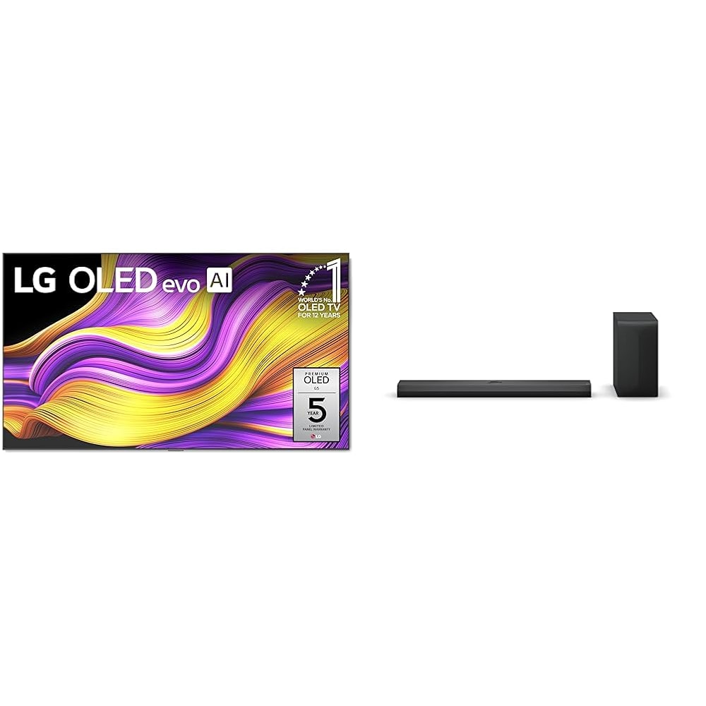 LG 83 inch OLED evo G5 4K TV, S70TY 3.1.1-Channel Soundbar, Dolby Atmos ...