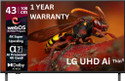LG AI TV UA8250 108 cm (43 inch) Ultra HD (4K) LED Smart WebOS TV 2025 Edition with Alpha7th Smart AI Processor 4K Gen8 | 4K Super Upscaling | AI Picture Pro | 4K Expression Enhancer | NEW AI Magic Remote Compatible | AI Sear
