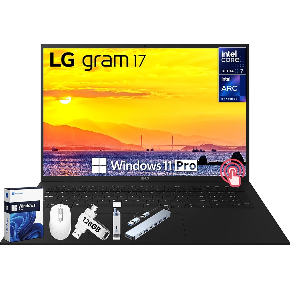 LG gram 17 Touchscreen Laptop Copilot+ PC, 17 inch WQXGA Display, Intel ...