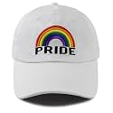 LGBT Gay Pride Rainbow Hat for Men Women, Adjustable Embroidered Love is Love Baseball Cap