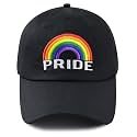 LGBT Gay Pride Rainbow Hat for Men Women, Adjustable Embroidered Love is Love Baseball Cap