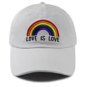 LGBT Gay Pride Rainbow Hat for Men Women, Adjustable Embroidered Love is Love Baseball Cap