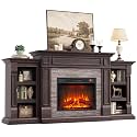LGHM 72" Fireplace TV Stand for Living Room, Dark/Brown(Espresso)