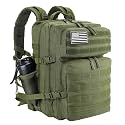 LHI Military Tactical Backpack for Men and Women 45L Army 3 Days Assault Pack Bag Large Rucksack with Molle System Army Green