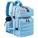 LHI Military Tactical Backpack for Men and Women 45L Army 3 Days Assault Pack Bag Large Rucksack with Molle System Light blue