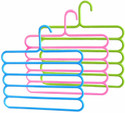 LHMED 5 Layer Clothes Hanger Wardrobe Storage Organizer Rack (Set of 8),33lx1bx32h cm Plastic Dress Pack of 8 Hangers For  Dress