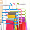 LHMED 5 Layer Clothes Hanger Wardrobe Storage Organizer Rack (Set of 3),33lx1bx32h cm Plastic Dress Pack of 3 Hangers For  Dress