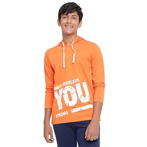 Lil Tomatoes Boys Regular Fit Printed Hooded