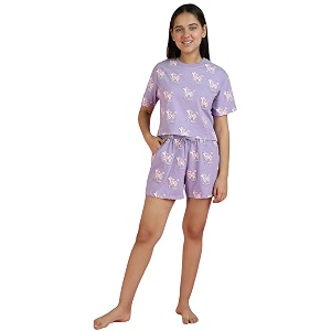 li39l tomatoes girls cotton night suit set  half sleeve t-shirt amp shorts  soft amp breathable summer sleepwear  printed nightsuit for 716 years