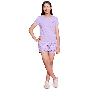 li39l tomatoes girls cotton night suit set  half sleeve t-shirt amp shorts  soft amp breathable summer sleepwear  printed nightsuit for 716 years