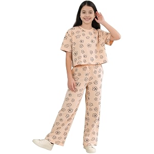 Lil Tomatoes Girls Cotton Night Suit Set