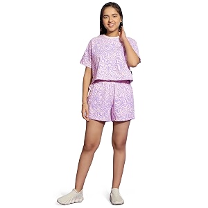 li39l tomatoes girls cotton night suit set  half sleeve t-shirt amp shorts  soft amp breathable summer sleepwear  printed nightsuit for 716 years
