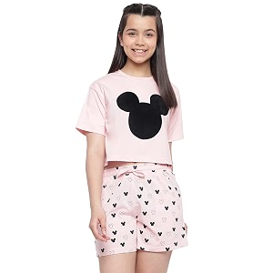li39l tomatoes girls cotton night suit set  half sleeve t-shirt amp shorts  soft summer sleepwear co-ord set  casual printed outfit  716 years