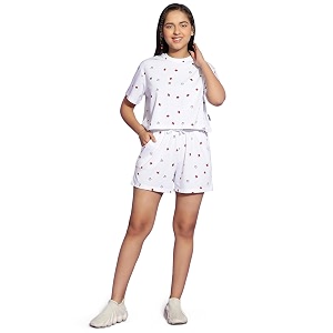li39l tomatoes girls cotton night suit set  summer half sleeve t-shirt amp shorts  soft amp breathable sleepwear  printed nightsuit for 716 years