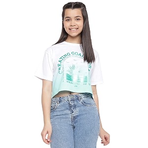 Lil Tomatoes Girls Cotton Relaxed Fit T-Shirt
