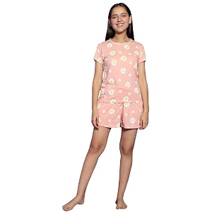li39l tomatoes girls cotton night suit set  summer half sleeve t-shirt amp shorts  soft amp breathable sleepwear  printed nightsuit for 716 years
