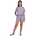 Li'l Tomatoes Girls Cotton Night Suit Set | Half Sleeve T-Shirt &amp; Shorts | Soft &amp; Breathable Summer Sleepwear | Printed Nightsuit for 7–16 Years