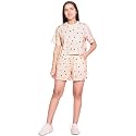 Li'l Tomatoes Girls Cotton Night Suit Set | Summer Half Sleeve T-Shirt &amp; Shorts | Soft &amp; Breathable Sleepwear | Printed Nightsuit for 7–16 Years