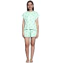 Li'l Tomatoes Girls Cotton Night Suit Set | Half Sleeve T-Shirt &amp; Shorts | Soft &amp; Breathable Summer Sleepwear | Printed Nightsuit for 7–16 Years