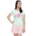 Li'l Tomatoes Girls Cotton Night Suit Set | Half Sleeve T-Shirt &amp; Shorts | Soft &amp; Breathable Summer Sleepwear | Printed Nightsuit for 7–16 Years