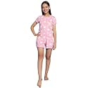 Li'l Tomatoes Girls Cotton Night Suit Set | Summer Half Sleeve T-Shirt &amp; Shorts | Soft &amp; Breathable Sleepwear | Printed Nightsuit for 7–16 Years