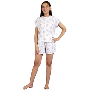 li39l tomatoes girls cotton night suit set  half sleeve t-shirt amp shorts  soft amp breathable summer sleepwear  printed nightsuit for 716 years
