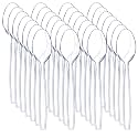 Liacere 360 Pieces Clear Plastic Spoons - Heavyweight Disposable Spoons-6.7inch Heavy Duty clear Cutlery - Plastic Utensils - Perfect for Chrismas Parties and Restaurants for Spring