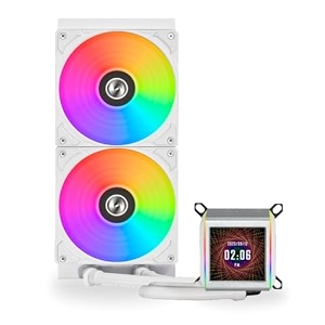 lian li galahad ii lcd 2800 rgb cpu liquid cooleraio - white  support intel lga 17001200  115x amp amd am5  am4