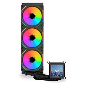 lian li galahad ii lcd sl-inf 360 rgb cpu liquid cooleraio with infinity fan- black  support intel lga 17001200  115x amd am5  am4