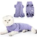 LIANZIMAU Cat Surgical Recovery Suit Professional for Male Female Dog Abdominal Wounds Cone E-Collar Alternative Anti-Licking Pet Surgical Recovery Pajama Suit Soft Fabric Onesie for Cats