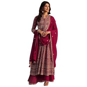 Libas Art Embroidered Georgette Anarkali Kurta With