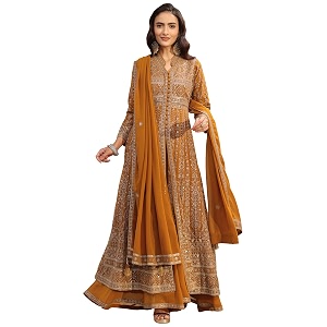 Libas Art Embroidered Georgette Anarkali Kurta With