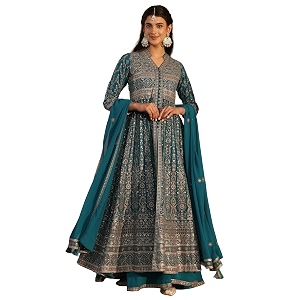 Libas Art Embroidered Georgette Anarkali Kurta With