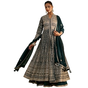 Libas Art Embroidered Georgette Anarkali Kurta With