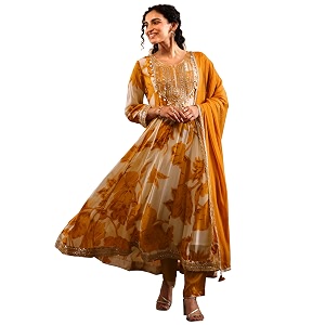 Libas Art Printed Georgette Anarkali Kurta Set